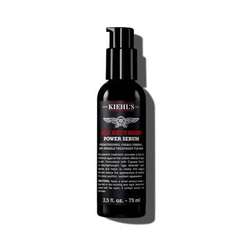 A 75ml bottle of Kiehl's Age Defender Power Serum against a white background.