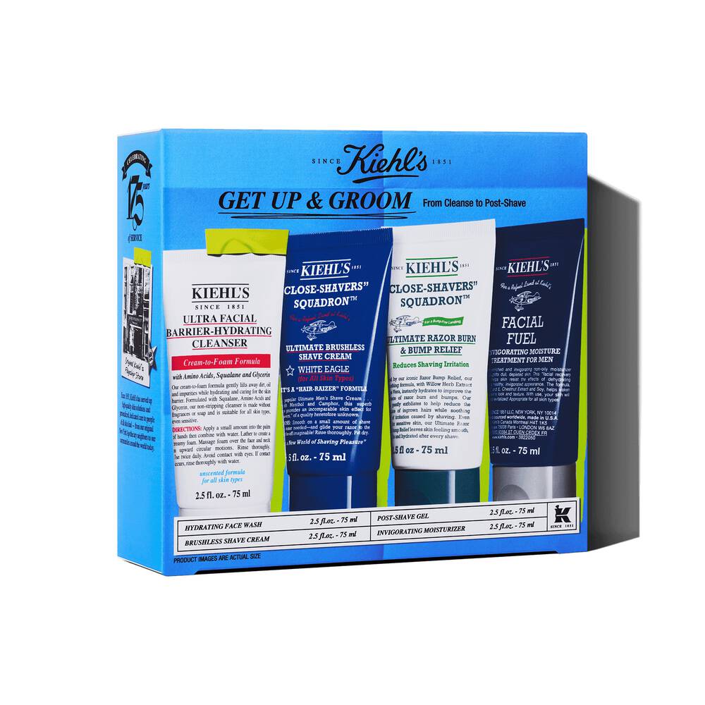 Kiehls Get Up & Groom Gift Set Cleanse to Post Shave