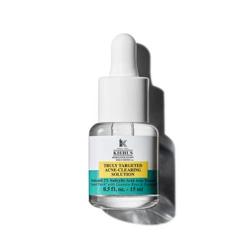 A 15ml bottle of Kiehl's Truly-Targeted Blemish-Clearing Solution against a white background.