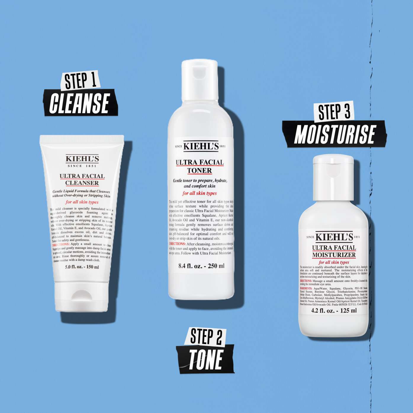 Kiehl's Ultra Facial Moisturizer features responsibly sources Glycerin and plant-based Squalane