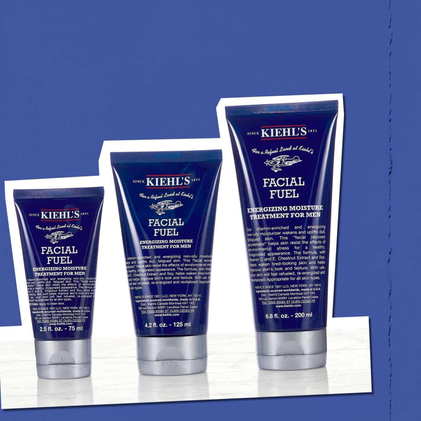 Facial Fuel Energizing Moisture Treatment for Men features responsibly sourced Chestnut & Menthol