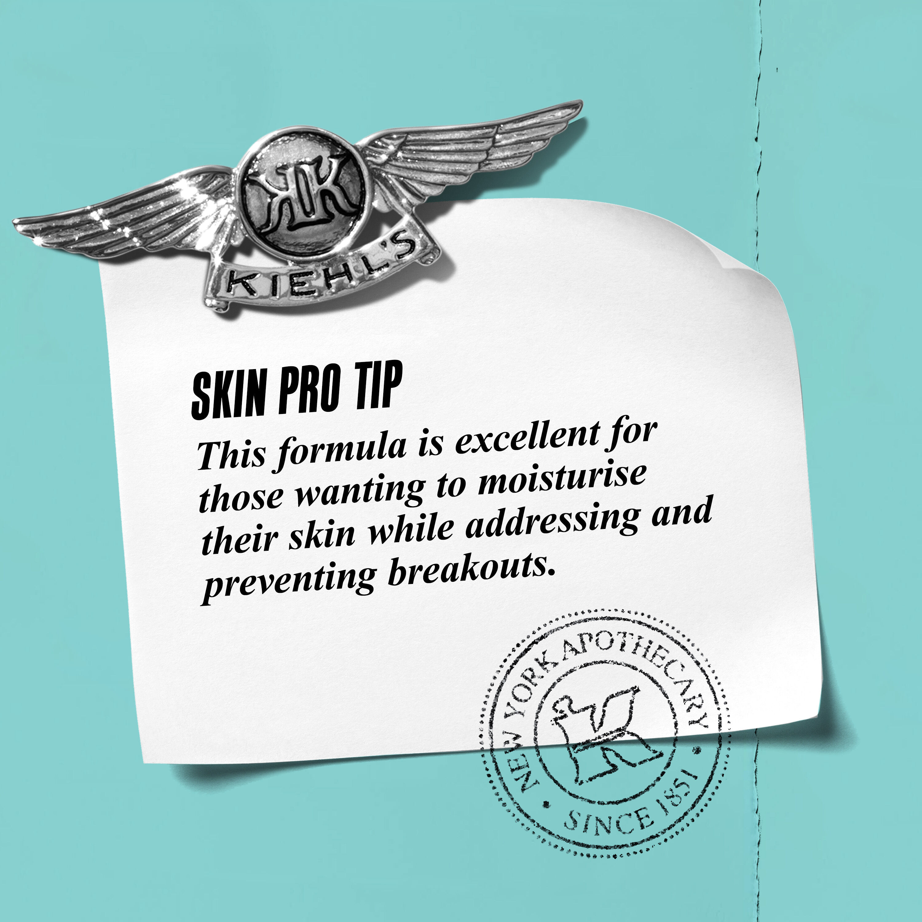 A graphic with text reading "Skin Pro Tip: This formula is excellent for treating and moisturizing the skin while addressing and preventing breakouts."