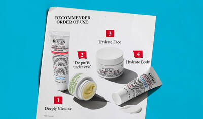 Product set for WW0361KIE including cleanser, cream, eye treatment and body moisturiser.