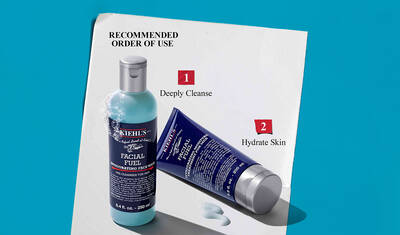 Facial Fuel duo for WW0364KIE including face wash and moisture treatment.