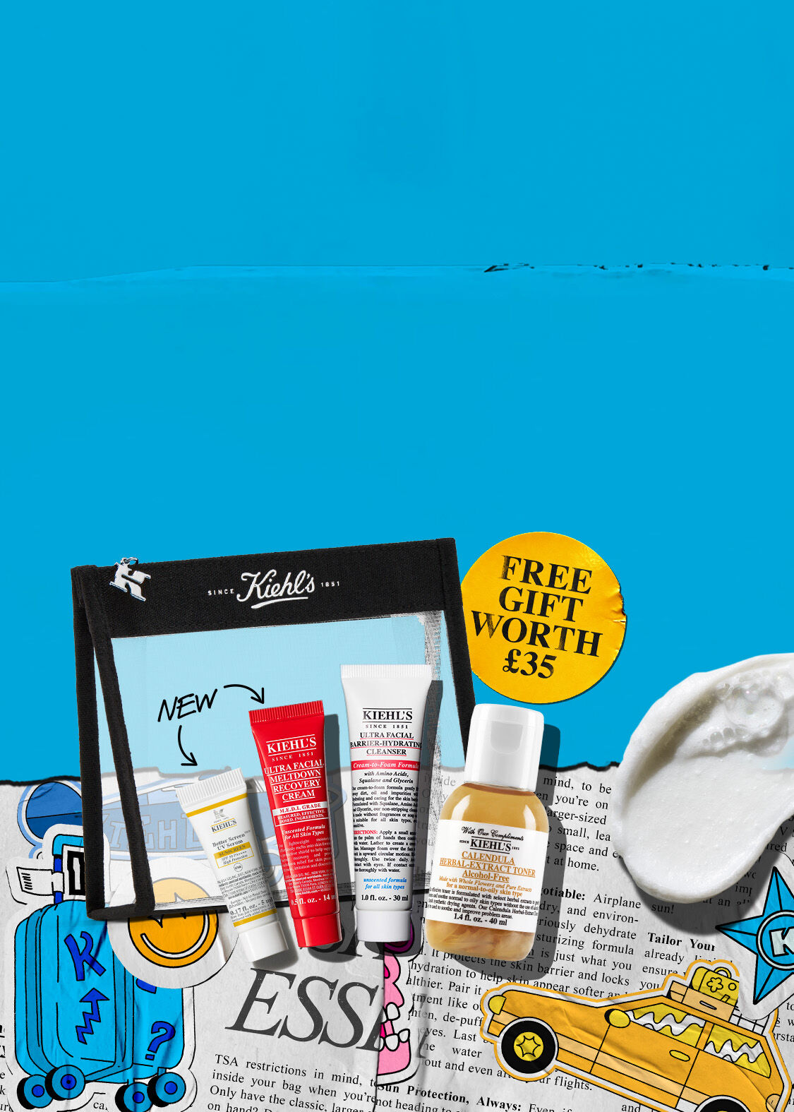 Kiehl's July GWP Skincare Essentials Promotional Banner
