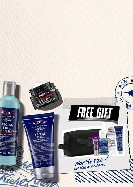Kiehl's promotional banner with free father's day gift and gift sets