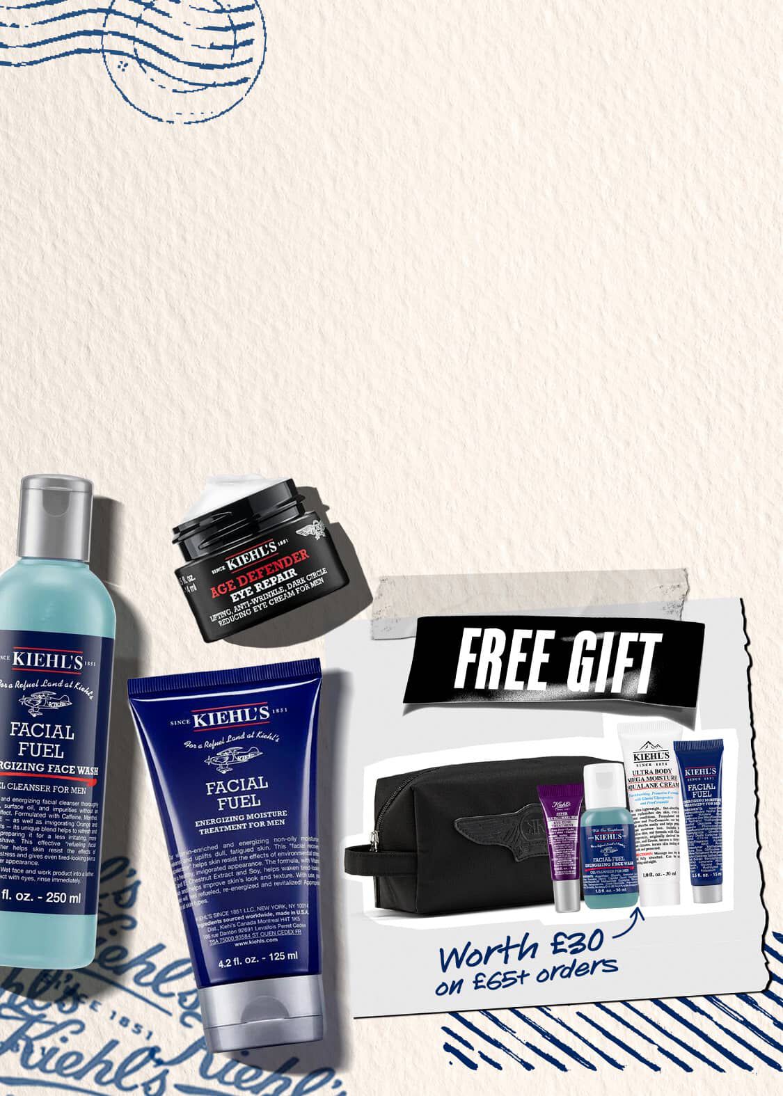Kiehl's promotional banner with free father's day gift and gift sets